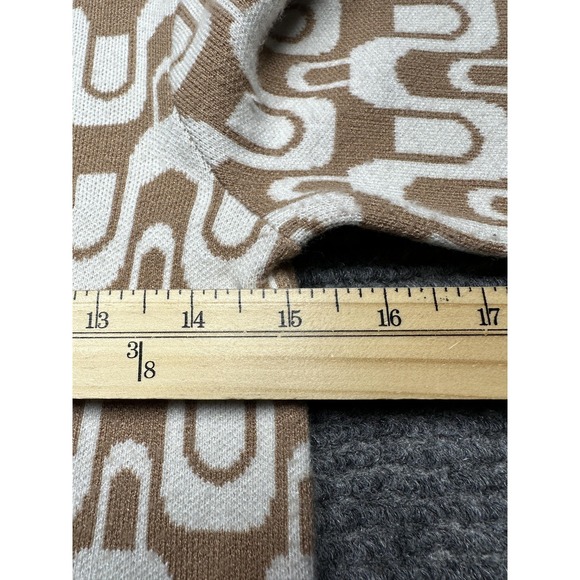 Nicole Miller New York Dress Womens XS Beige Geometric Knit Shift Pockets New - Picture 3 of 8